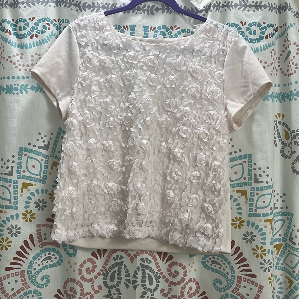 LC Lauren Conrad floral textured knit top